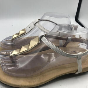 Vionics Nala Womens Comfort Ortho Sandals White Gold Size 8 missing see PIC